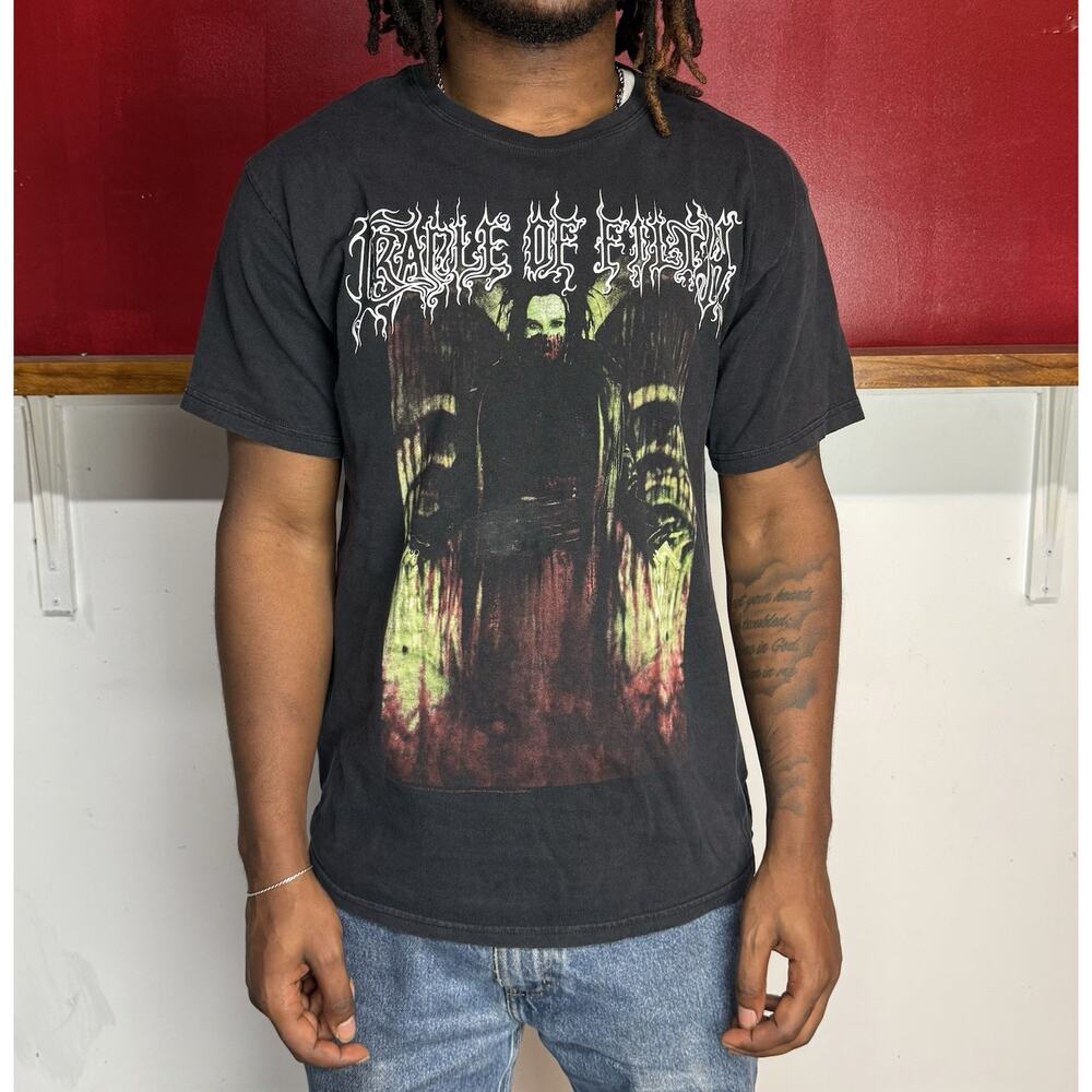 Vintage cradle of filth metal t shirt black L Large "you called and I came" Rare
